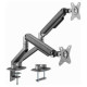Gembird Monitora stiprinājums Gembird Desk Mounted Adjustable Monitor Double Arm Space Grey