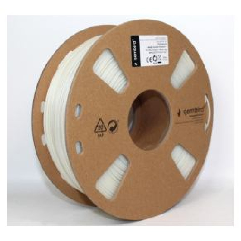 Gembird 3D Printera izejmateriāls Gembird PLA Flexible Wood Natural White 1.75 mm 1kg