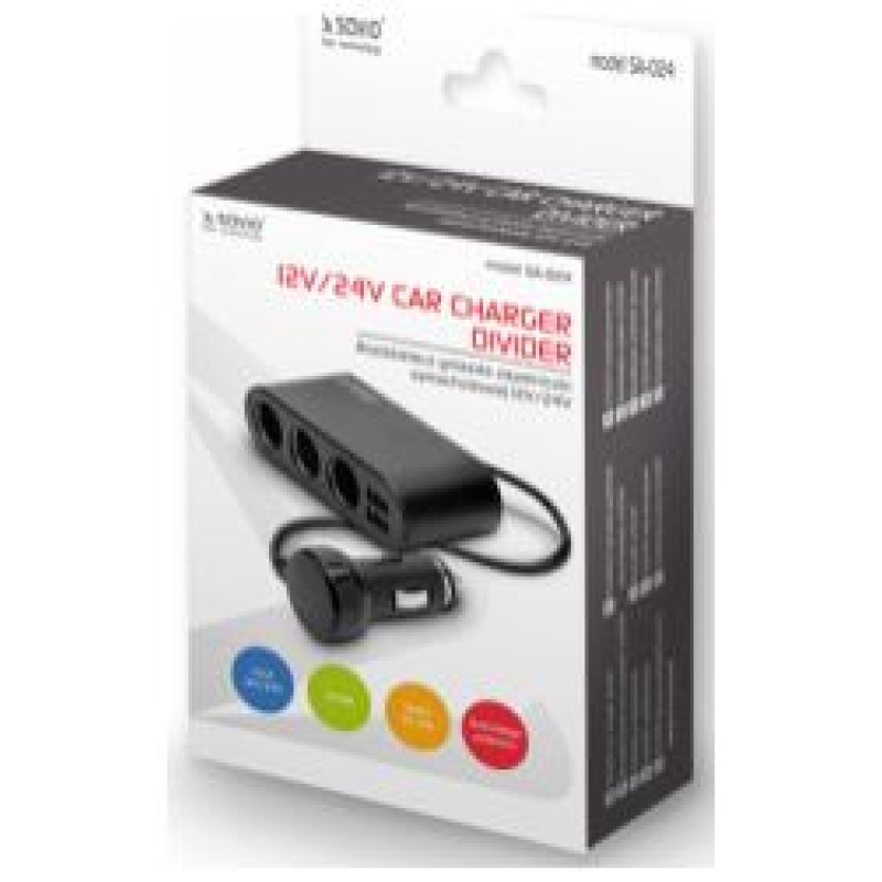 Savio 12/ 24V Car Charger Divider