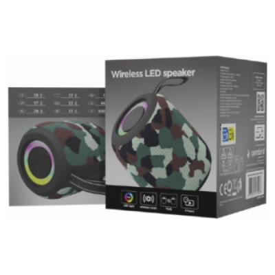 Gembird Skaļrunis Gembird Bluetooth LED Speaker SPK-BT-LED-05-CM Camo