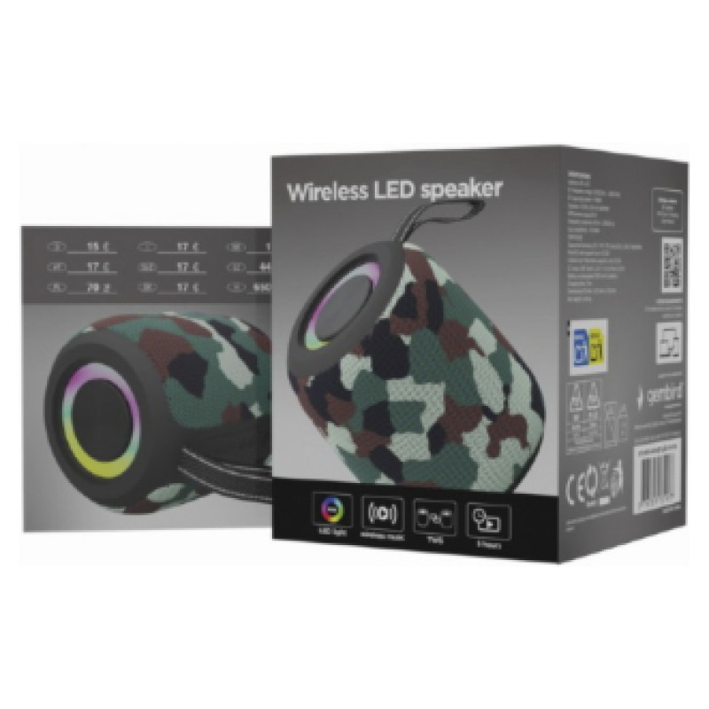 Gembird Skaļrunis Gembird Bluetooth LED Speaker SPK-BT-LED-05-CM Camo