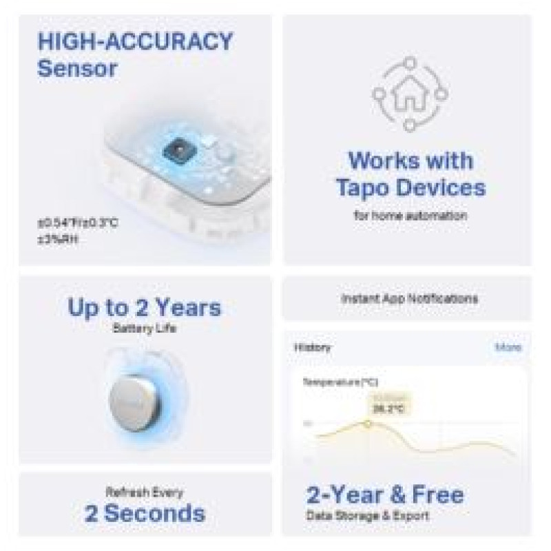 Tp-Link Viedais temperatūras un mitruma sensors Tapo T310