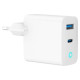 Gembird Lādētājs Gembird USB Type-C + USB Type-A 45W LED White