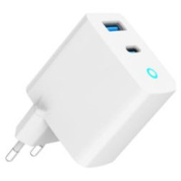 Gembird Lādētājs Gembird USB Type-C + USB Type-A 45W LED White