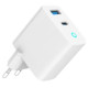 Gembird Lādētājs Gembird USB Type-C + USB Type-A 45W LED White