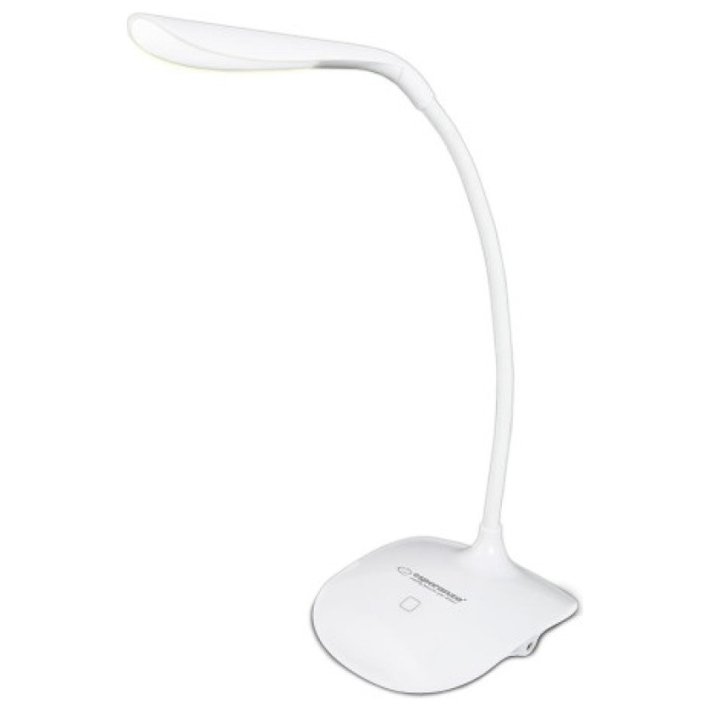 Esperanza ELD103W FLEKSIBLA 3W LED GALDA LAPMA 3-GAISMAS LĪMEŅI AC USB 5V / 4X AAA BATEREJU STRĀVAS AVOTS