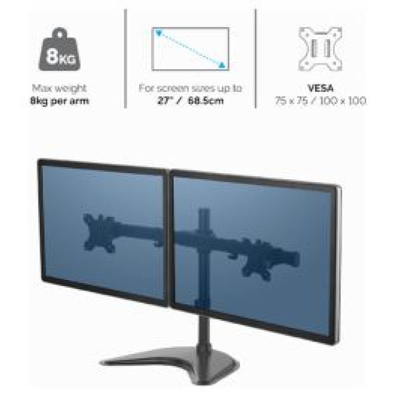 Fellowes Monitora stiprinājums Fellowes Seasa Freestanding Dual Horizontal Monitor Arm