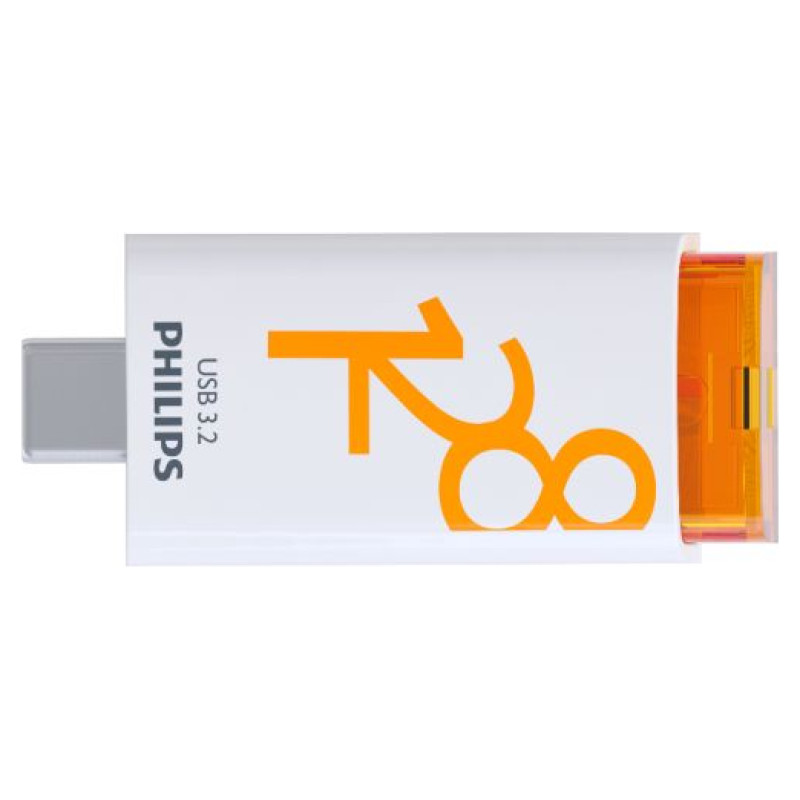 Philips USB-C 3.2 Gen 1 Flash Drive Click sunrise Orange 128GB