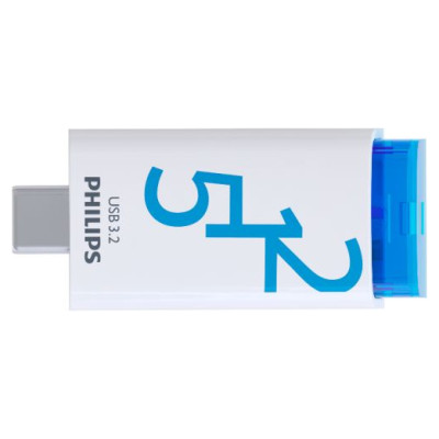 Philips USB-C 3.2 Gen 1 Flash Drive Click Ocean Blue 512GB