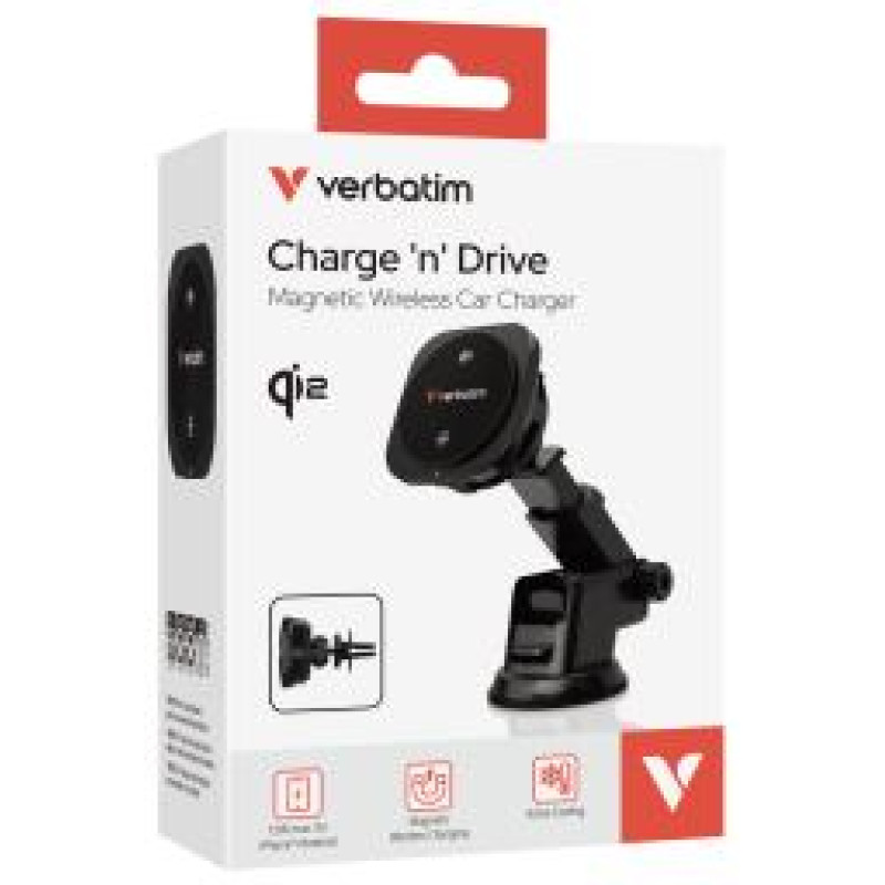 Verbatim Turētājs Verbatim Charge n Drive Magnetic Wireless Car Charger R