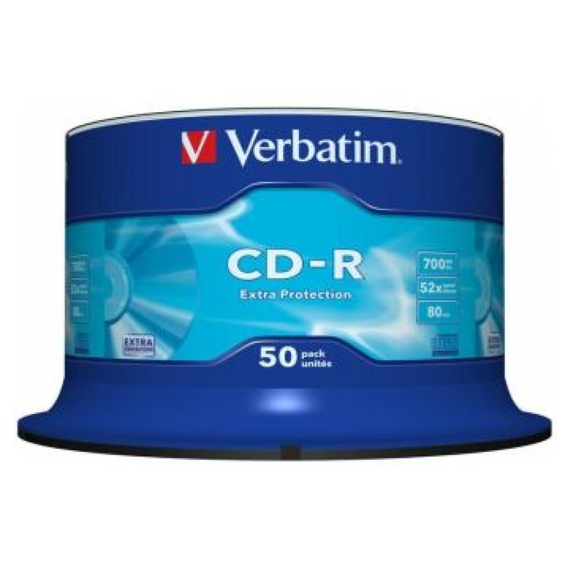 Verbatim Matricas CD-R Verbatim 700MB 1x-52x Extra Protection 50 Pack Spindle