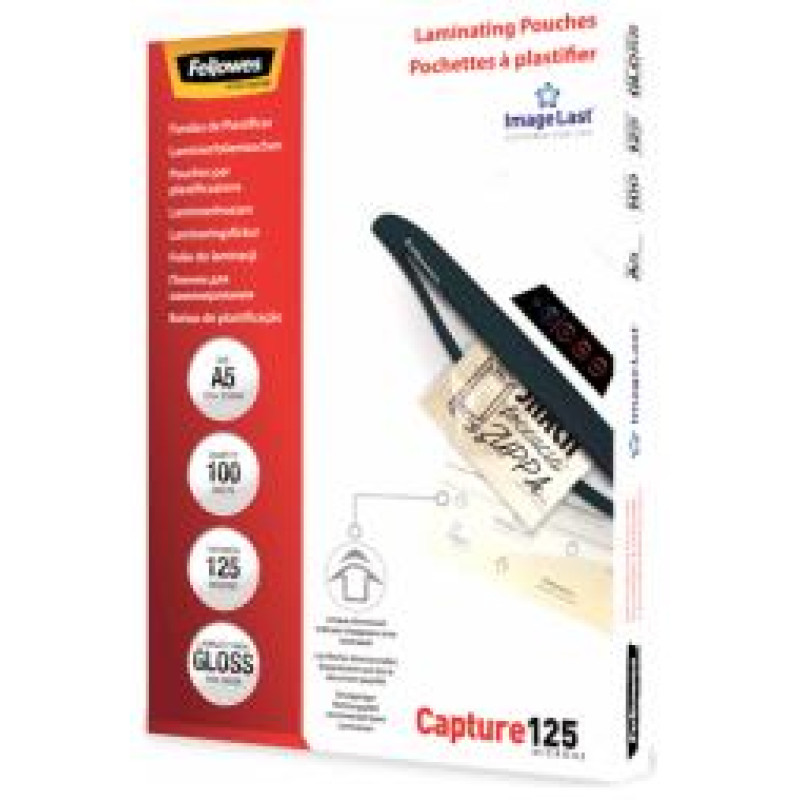Fellowes Laminē&scaron;anas plēves Fellowes ImageLast A5 125 Micron Laminating Pouch - 100 pack