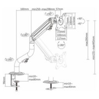 Gembird Monitora stiprinājums Gembird Adjustable Desk Display Mounting Arm (Tilting) 17”-32”