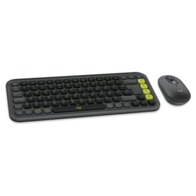 Logitech Klaviatūra + Pele Logitech POP ICON COMBO Graphite Green US