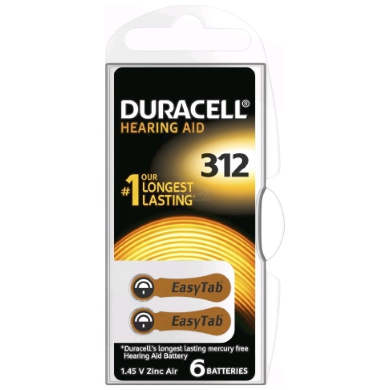 Duracell Hearing 312 (A312) Blistera iepakojumā 6gb.
