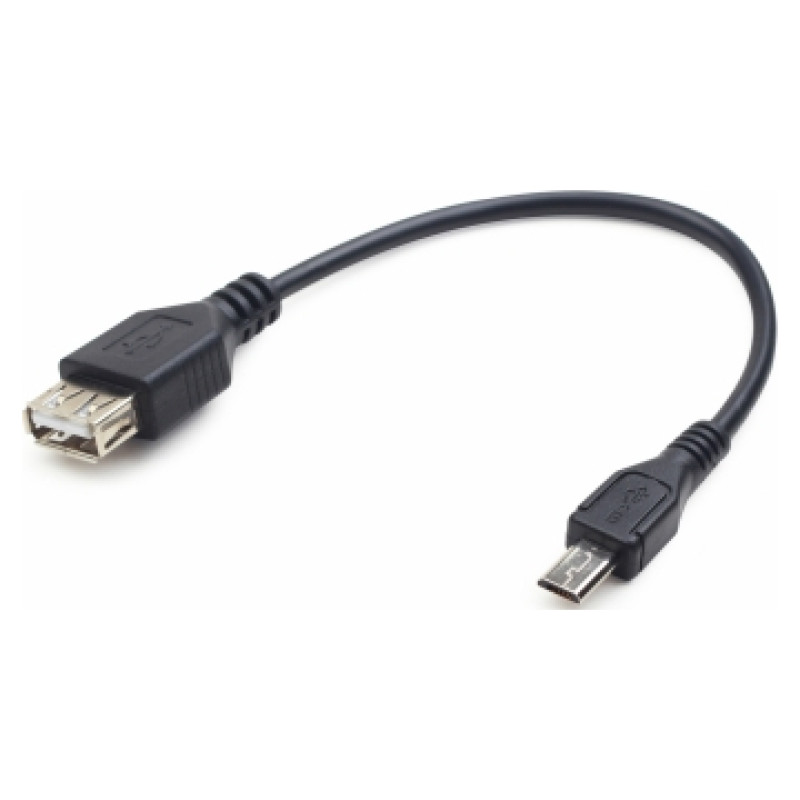 Gembird Kabelis Gembird OTG USB Female - MicroUSB Male 0.15m Black