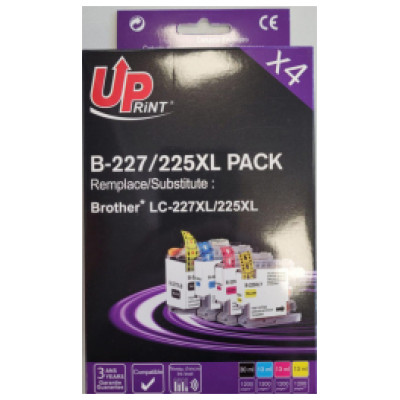 Uprint Brother 225XL BK (30ml)+C+M+Y (13ml)
