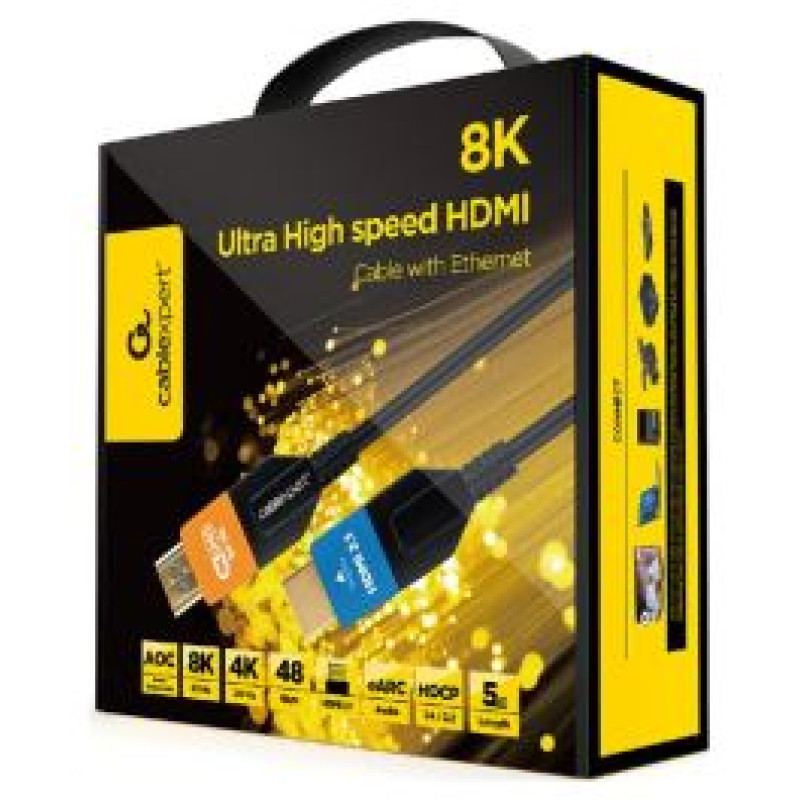 Gembird Kabelis Gembird HDMI Male- HDMI Male Ultra High Speed UHD 8K Gold Plated 5m