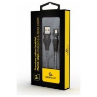 Gembird USB Male - Micro USB Male Premium cotton braided 2m Black/White