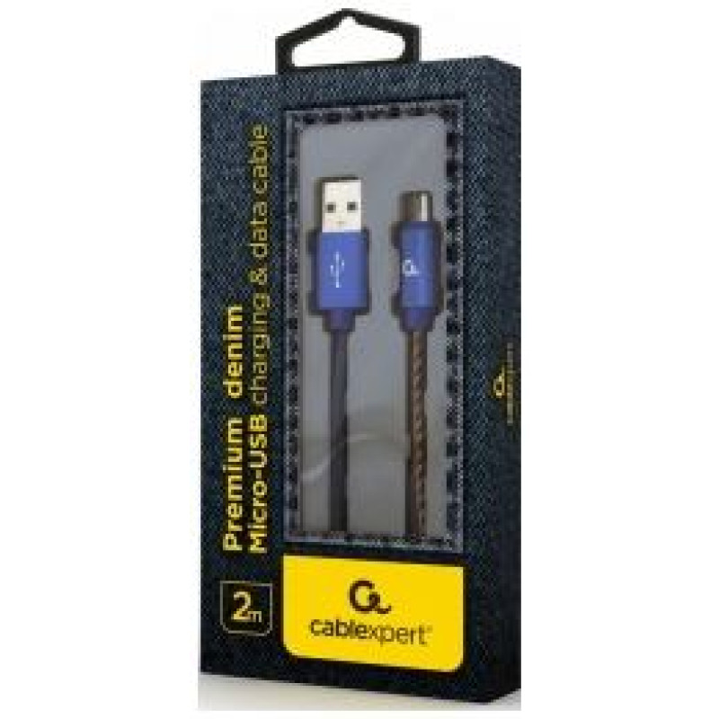 Gembird USB Male - Micro USB Male Premium denim 2m Blue