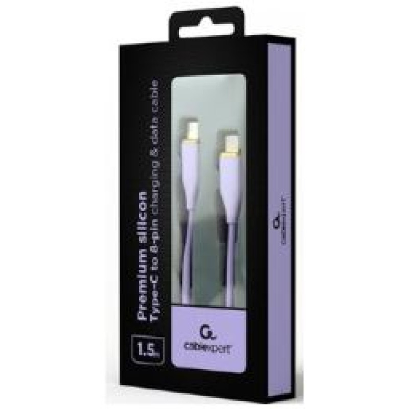 Gembird Kabelis Gembird Premium silicon 8-pin Male - USB Type-C Male 1.5m Violet