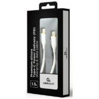 Gembird Kabelis Gembird Premium silicon USB Type-C Male - USB Type-C Male 1.5m White