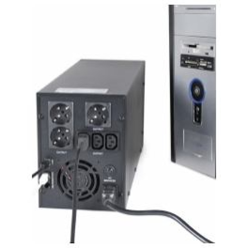 Energenie Nepārtrauktās baro&scaron;anas bloks Energenie UPS With USB and LCD Display 3000 VA Black