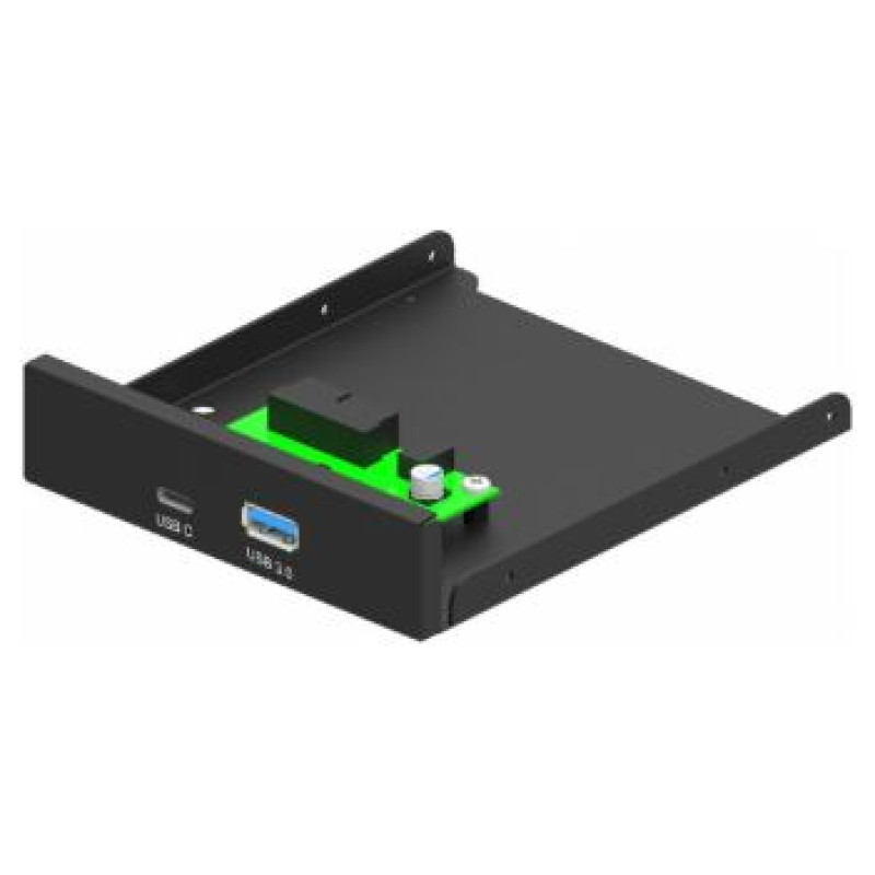 Gembird Adapteris Gembird Internal 3.5 Front PC Panel USB 3.1 Type-A + Type-C Port Black