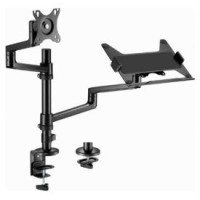 Gembird Monitora stiprinājums Gembird Desk Mounted Adjustable monitor arm with Notebook Tray