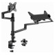Gembird Monitora stiprinājums Gembird Desk Mounted Adjustable monitor arm with Notebook Tray
