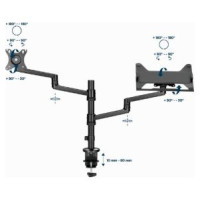 Gembird Monitora stiprinājums Gembird Desk Mounted Adjustable monitor arm with Notebook Tray