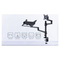 Gembird Monitora stiprinājums Gembird Desk Mounted Adjustable monitor arm with Notebook Tray