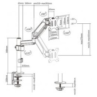Gembird Monitora stiprinājums Gembird Adjustable Desk Display Mounting Arm 17”-32”
