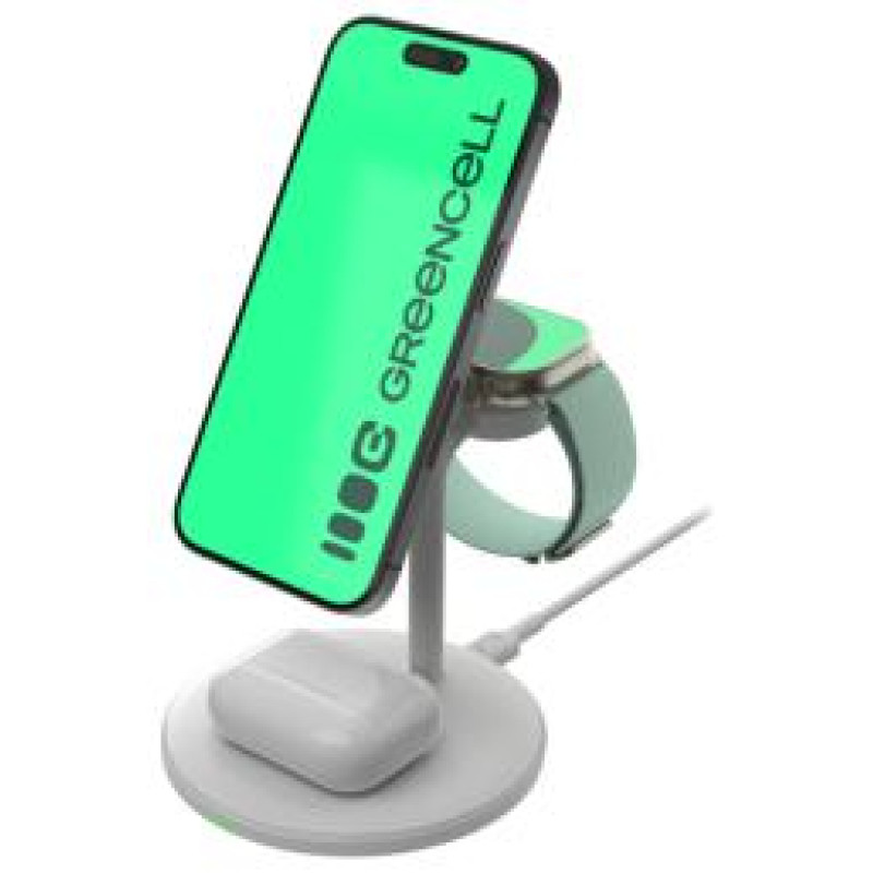 Green Cell Lādētājs Greencell MagScape 3-in-1 MagSafe Wireless Charger