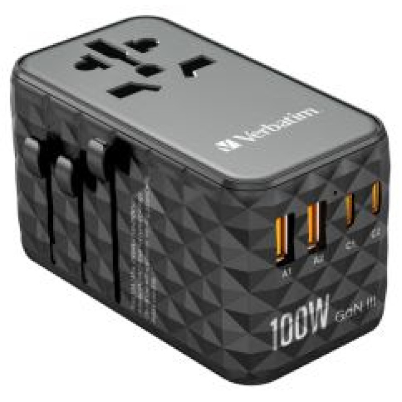 Verbatim Lādētājs Verbatim Universal Travel Adapter 100W GaN III