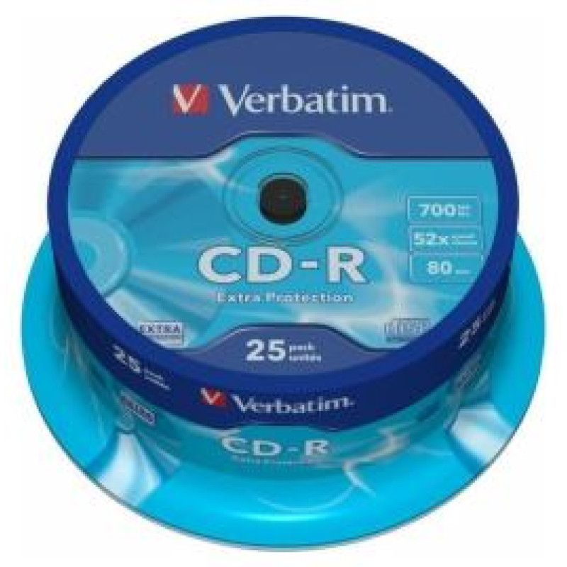 Verbatim Matricas CD-R Verbatim 700MB 1x-52x Extra Protection, 25 Pack Spindle