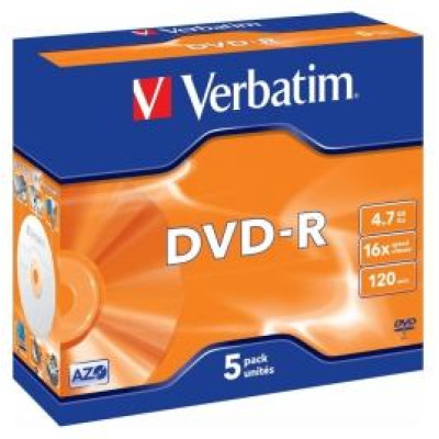 Verbatim Matricas DVD-R AZO Verbatim 4.7GB 16x 5 Pack Jewel