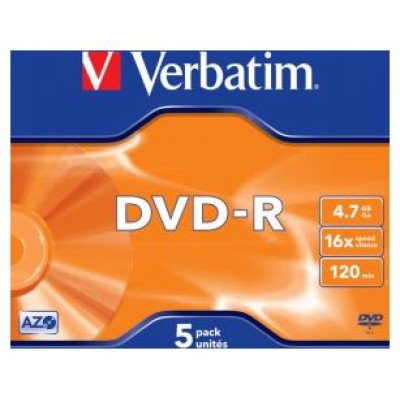 Verbatim Matricas DVD-R AZO Verbatim 4.7GB 16x 5 Pack Jewel
