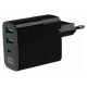 Gembird Lādētājs Gembird 3-port 30W GaN USB Fast Charger LCD Black