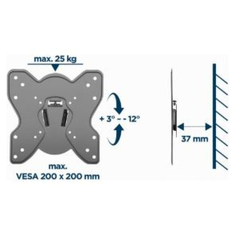 Gembird Tv Stiprinājums Gembird TV wall mount (Tilt)