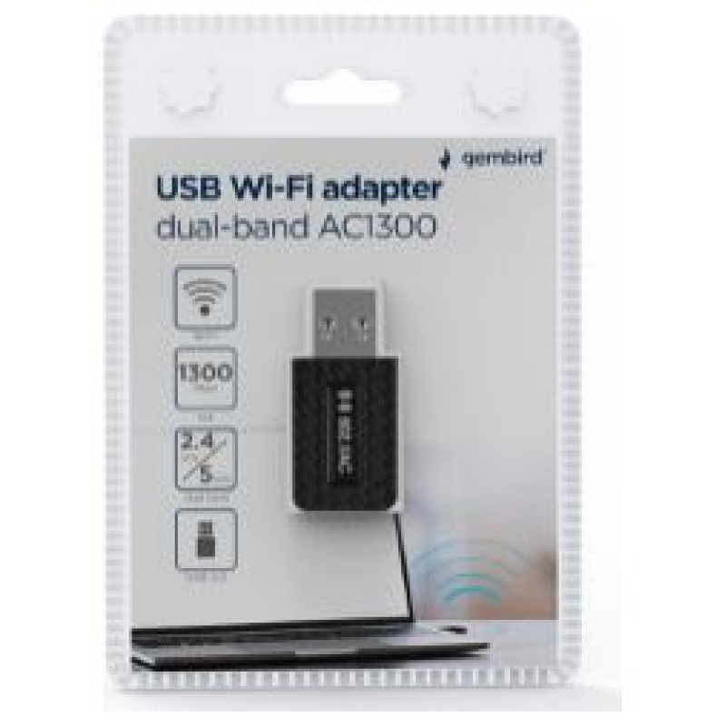 Gembird Adapteris Gembird Compact Dual-Band AC1300 USB Wi-Fi Adapter