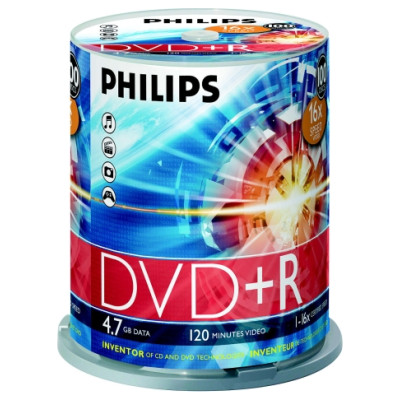 Philips DVD+R 4.7GB CAKE BOX 100