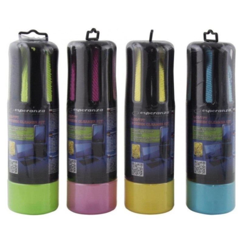 Esperanza ES122M EKRĀNA TĪRĪ&Scaron;ANAS &Scaron;ĶIDRUMS AR MICROFIBER SALVETE 150ML.
