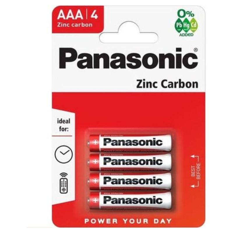 Panasonic R03-4BB (AAA) Blistera iepakojumā 4gb