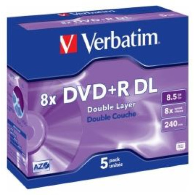 Verbatim Matricas DVD+R DL Verbatim 8.5GB Double Layer 8x AZO 5 Pack Jewel