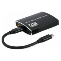 Gembird Adapteris Gembird USB-C Type-C Male - 2 x HDMI Female 4K Black