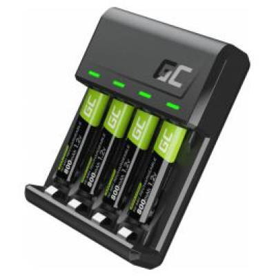 Green Cell Bateriju lādētājs Green Cell VitalCharger and 4x AAA Ni-MH 800mAh Batteries