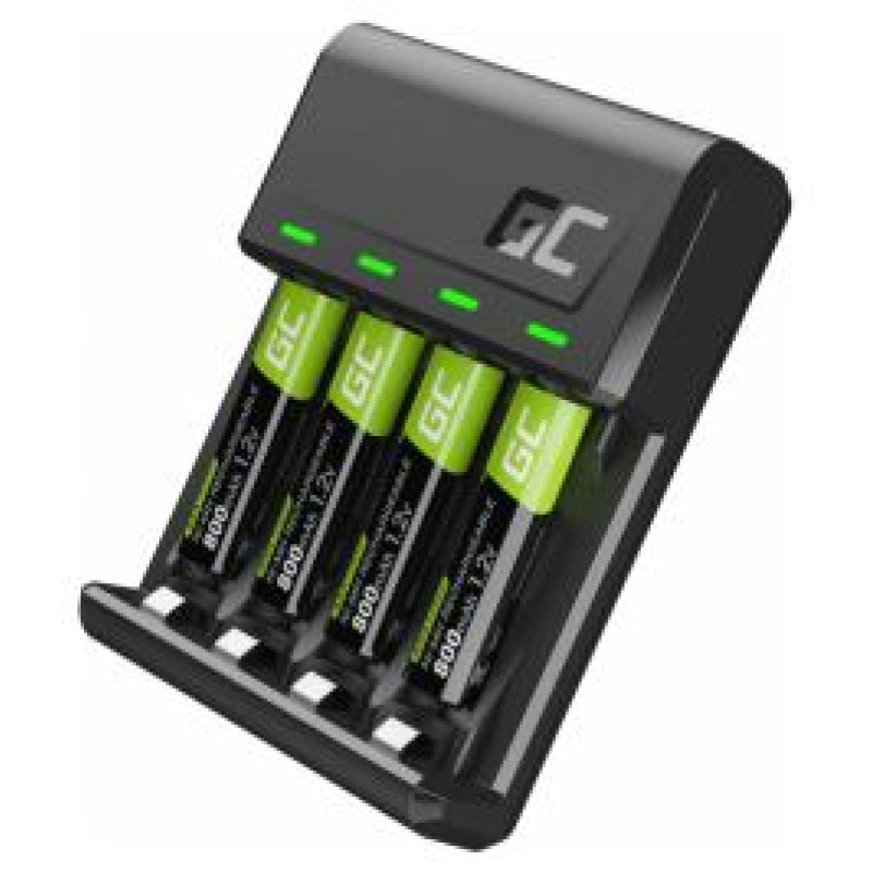Green Cell Bateriju lādētājs Green Cell VitalCharger and 4x AAA Ni-MH 800mAh Batteries