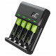 Green Cell Bateriju lādētājs Green Cell VitalCharger and 4x AAA Ni-MH 800mAh Batteries
