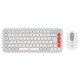 Logitech Klaviatūra + Pele Logitech POP ICON COMBO OFF White Orange US